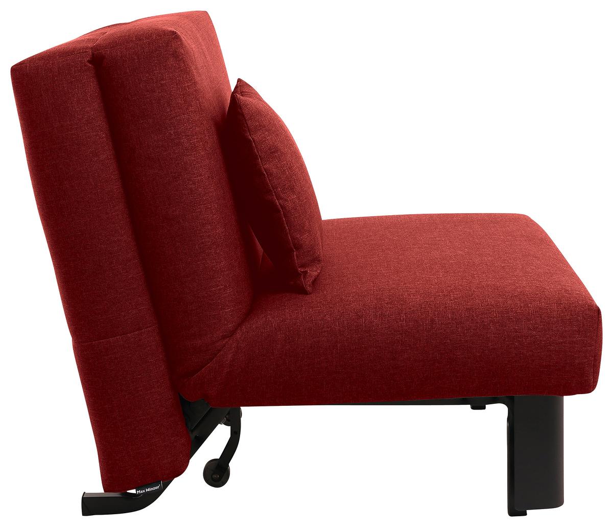 Schlafsessel Columbus Rot inkl. Zierkissen - Rot/Schwarz, Design, Textil (85/85/100cm) - Max Winzer