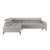 Ecksofa Volf Links New Hellgr. mit Schlaffunktion, 203x261 cm - Hellgrau/Schwarz, Trend, Textil (203/261cm)