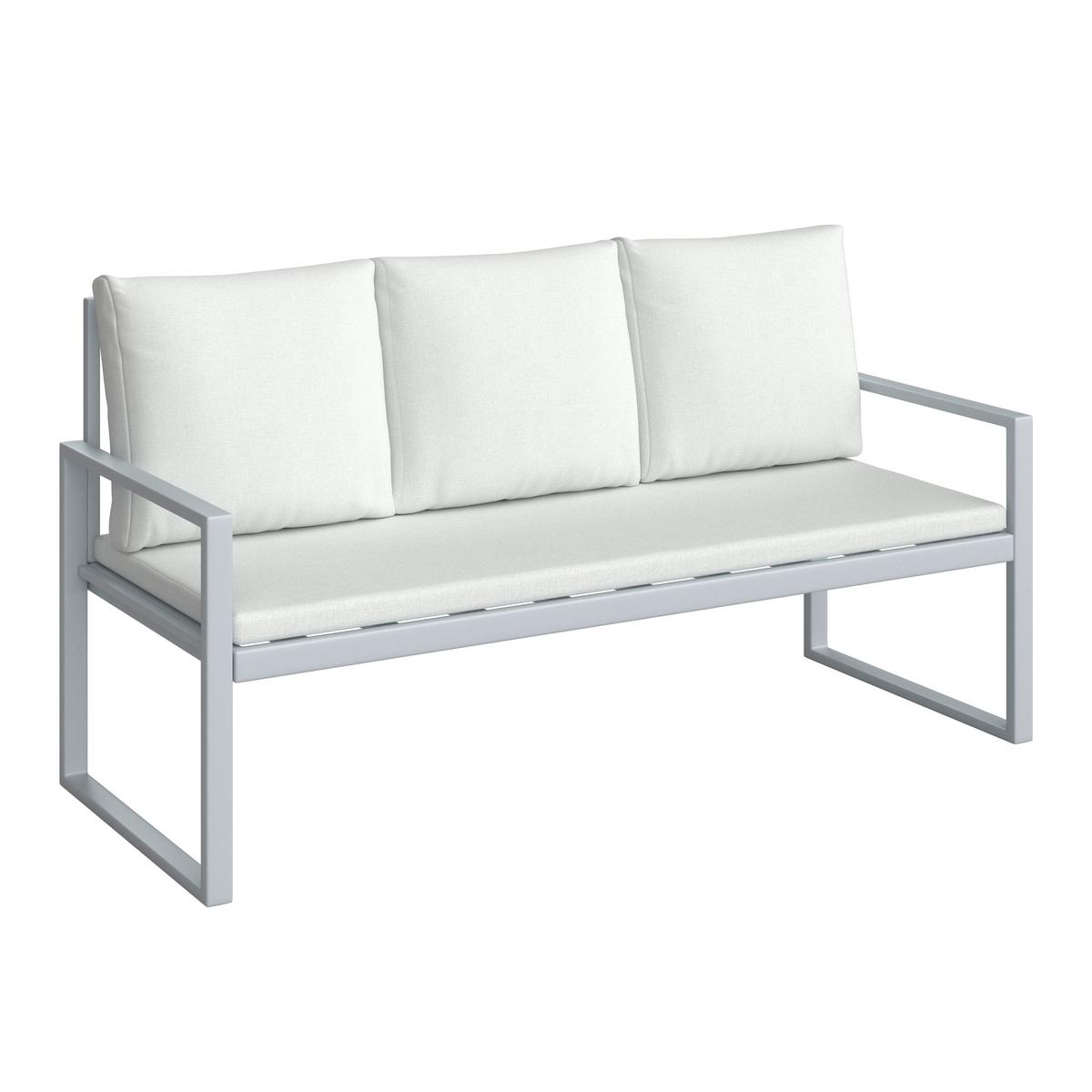 Terasová sedacia súprava ARIELLA - farba akácie/svetlosivá, Modern, kov/drevo (160/88/65cm) - Bessagi Garden