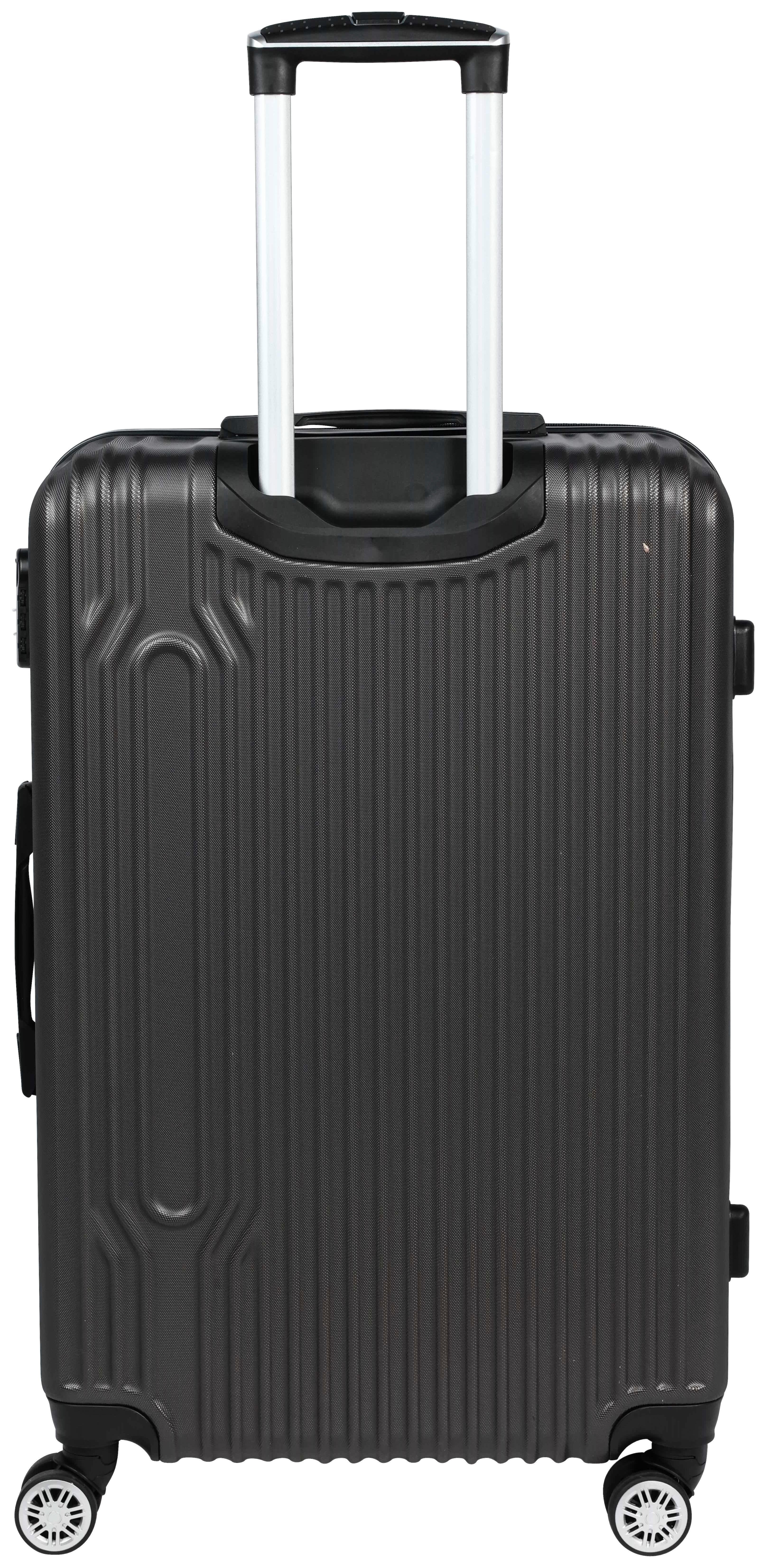 Reisekoffer Palermo 4 Rollen Hartschale, Größe M - Dunkelgrau, Design, Kunststoff/Textil (43/26/65cm) - Luca Bessoni