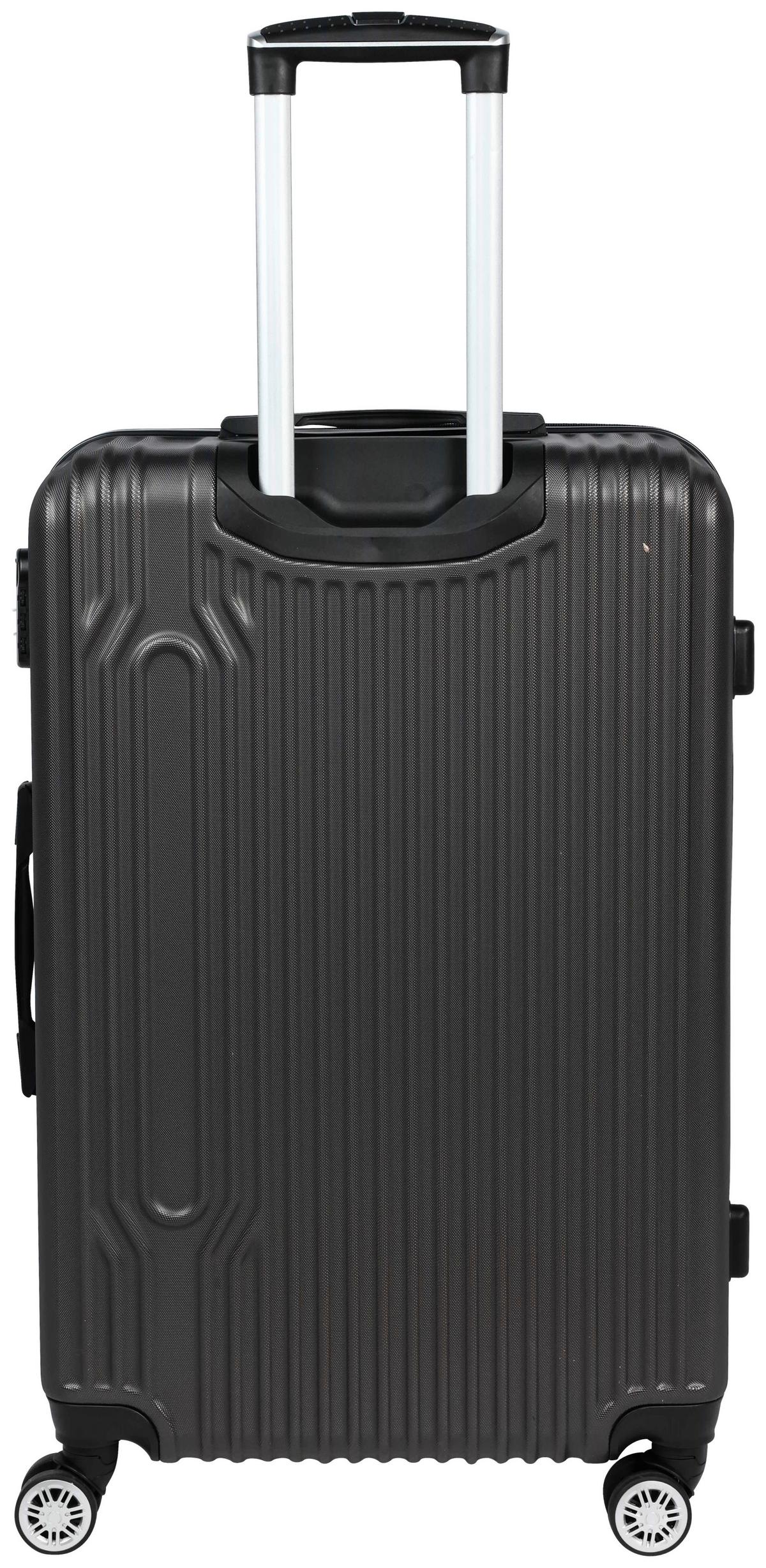 Reisekoffer Palermo 4 Rollen Hartschale, Größe M - Dunkelgrau, Design, Kunststoff/Textil (43/26/65cm) - Luca Bessoni