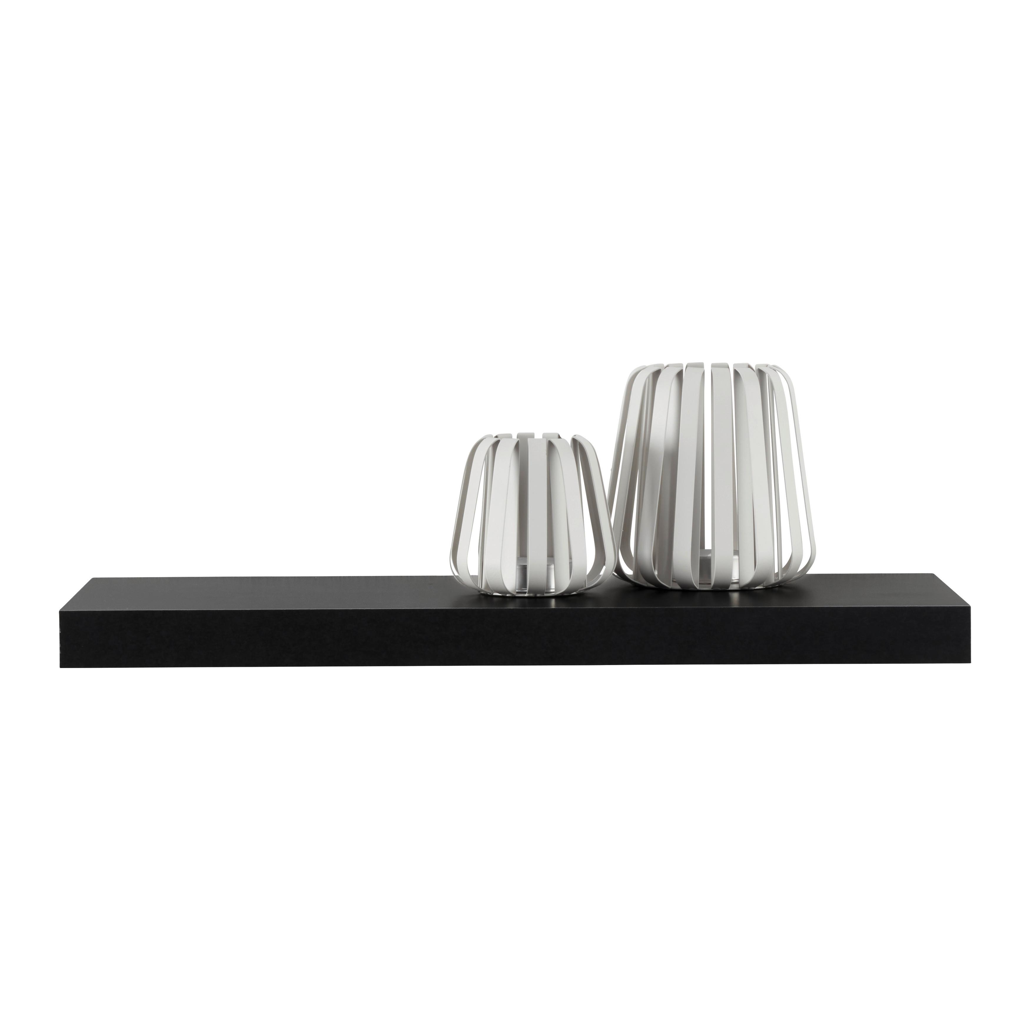 NÁSTĚNNÁ POLICE MISTER OFFICE -SB- - černá, Moderní, kompozitní dřevo (60/4/24cm) - Mömax