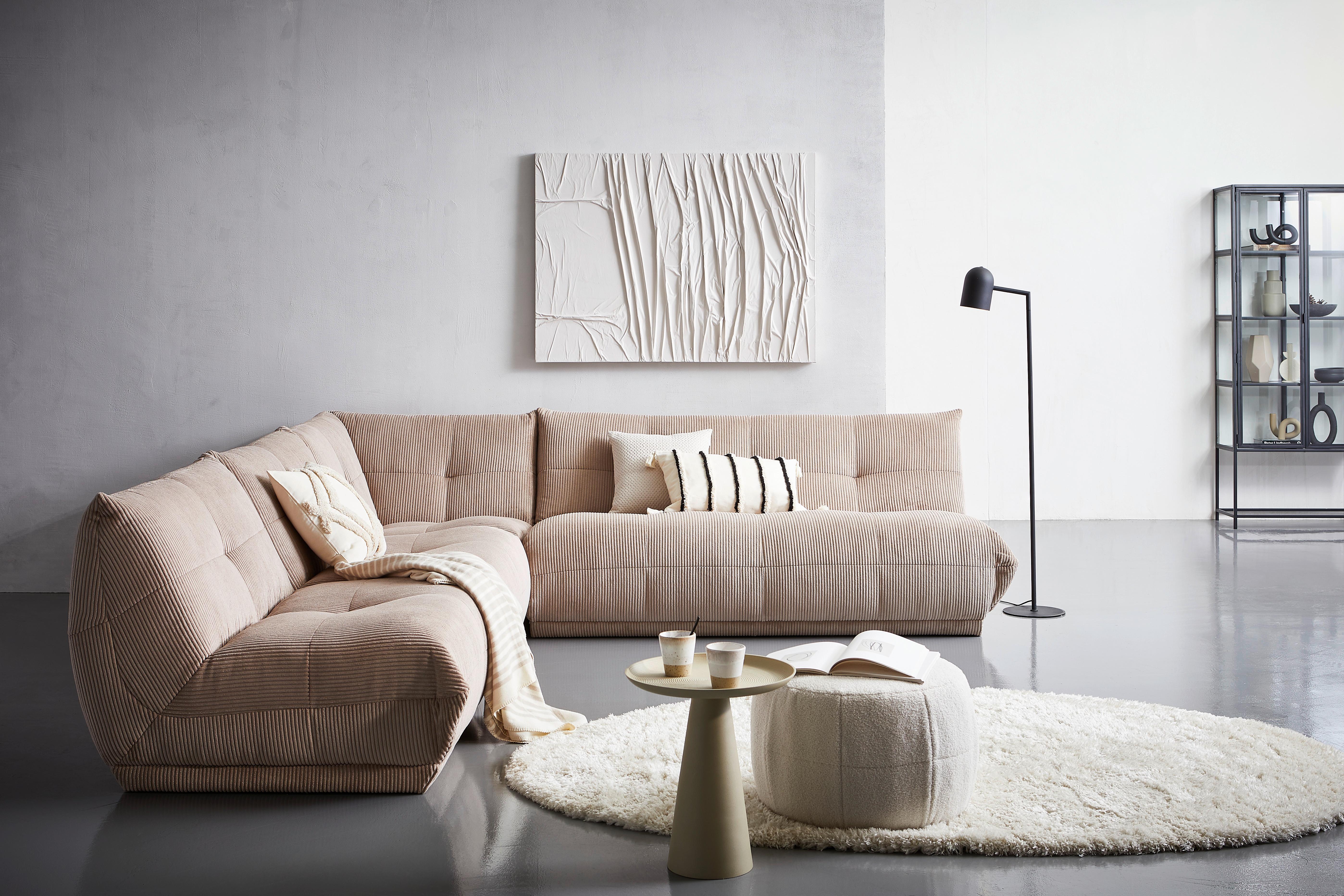 Ecksofa Giselle Taupe - Taupe, Trend, Textil (315/285cm) - Livetastic