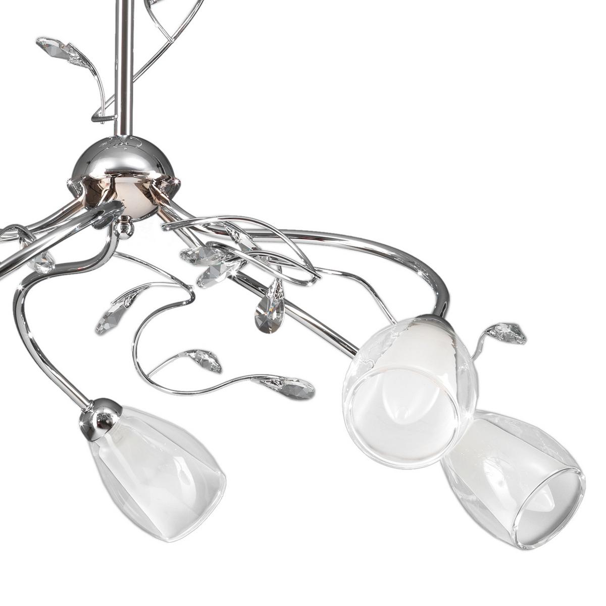 Kronleuchter Sharon Chromfarben L: 80 cm - Chromfarben, Basics, Glas/Metall (80/80/110cm)