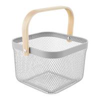 Univerzálny košík BETTY - sivá, Modern, kov/drevo (26.8/25.5/17.5cm) - Mömax