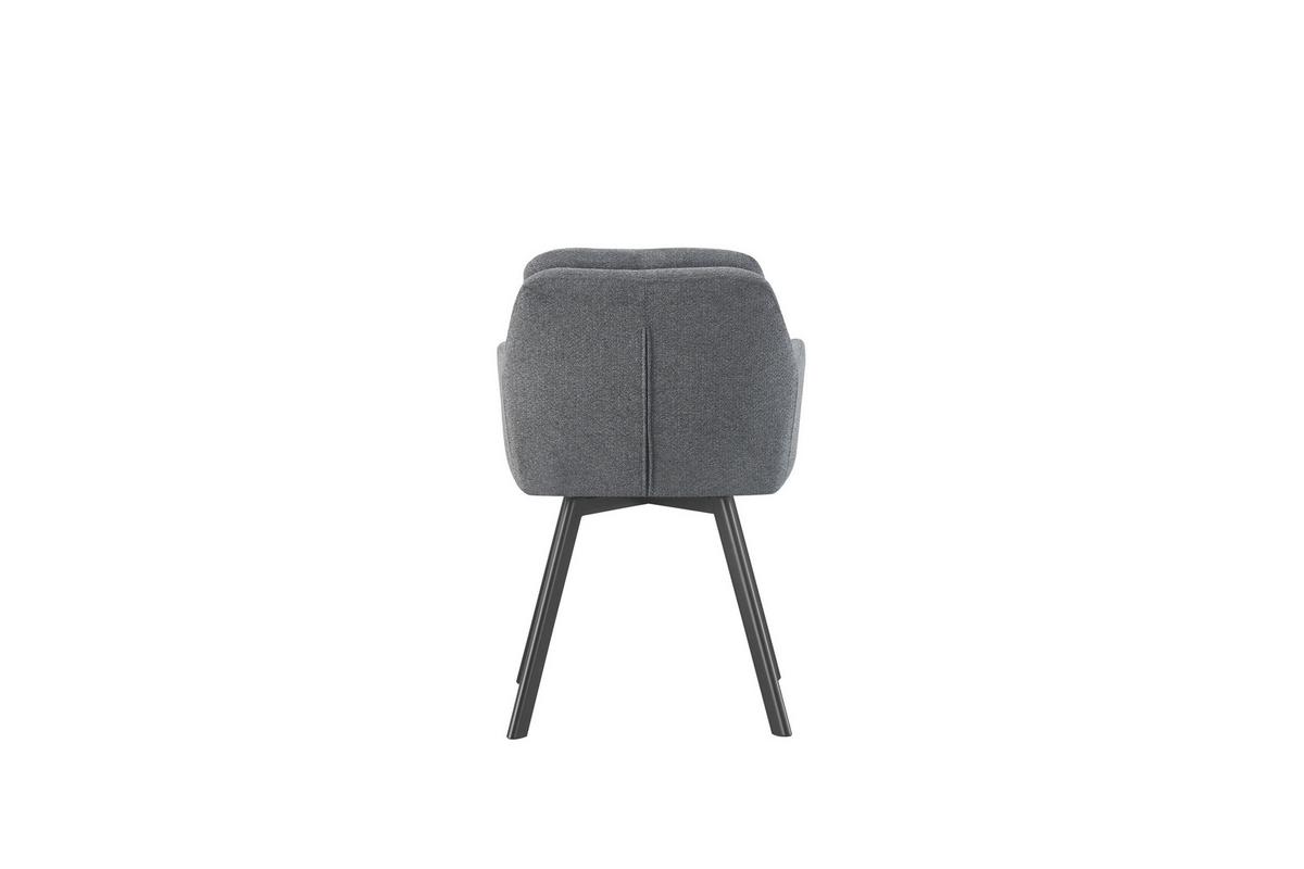 Stuhl-Set Sophie Anthrazit B: 53 cm - Anthrazit/Schwarz, MODERN, Textil/Metall (53/87/62cm) - MID.YOU