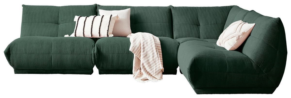 Ecksofa Giselle Dunkelgrün S: 315x210 cm - Dunkelgrün, Trend, Textil (315/210cm) - Livetastic