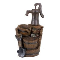 Gartenbrunnen Triton Holz-/Steinoptik inkl. Zubehör - Basics, Kunststoff (30/60/34cm)