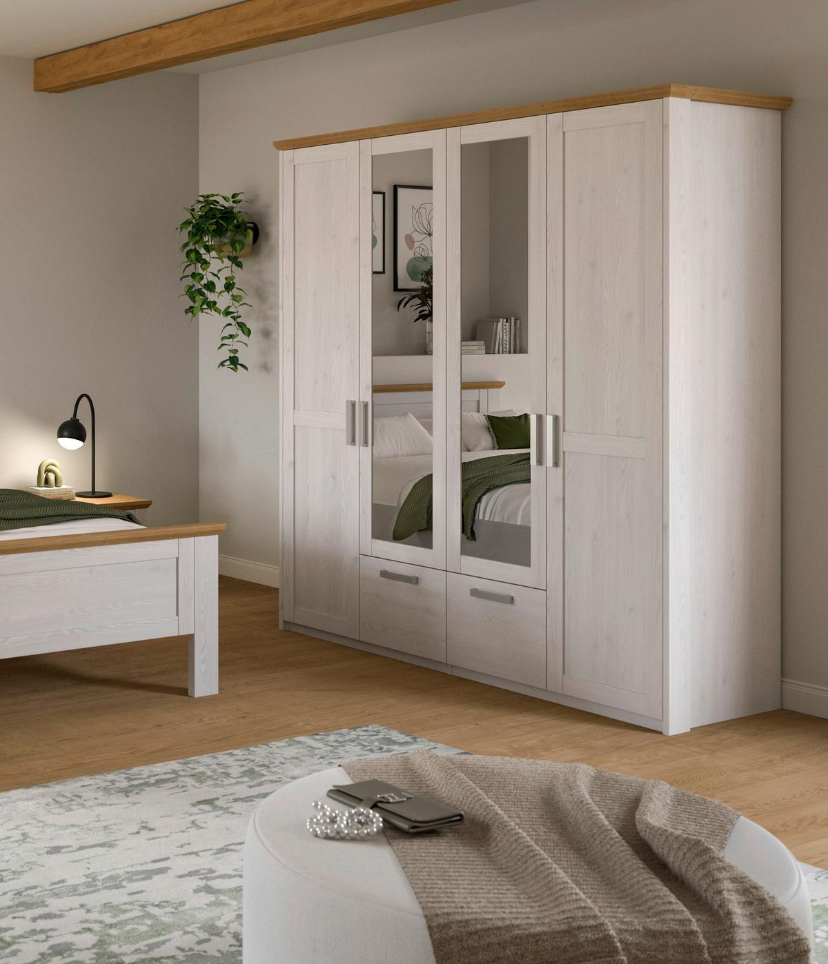 Schlafzimmer Verona Lärchefarben/Eiche D. 4-Teilig - Lärchefarben/Eiche Artisan, ROMANTIK / LANDHAUS, Holzwerkstoff - Livetastic