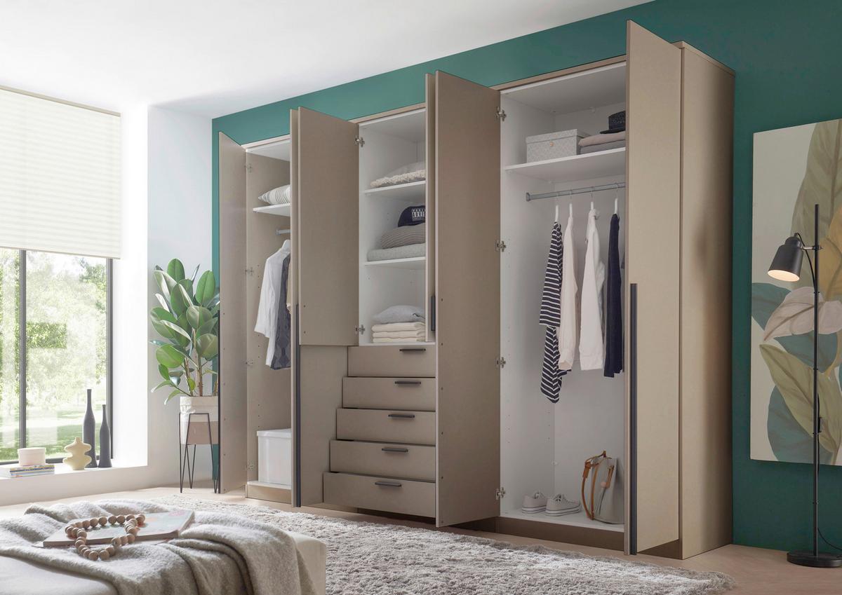 Kleiderschrank Arnis Kaschmir Dekor, Grau, B: 270cm - Kaschmir, KONVENTIONELL, Holzwerkstoff (270/210/52cm) - James Wood