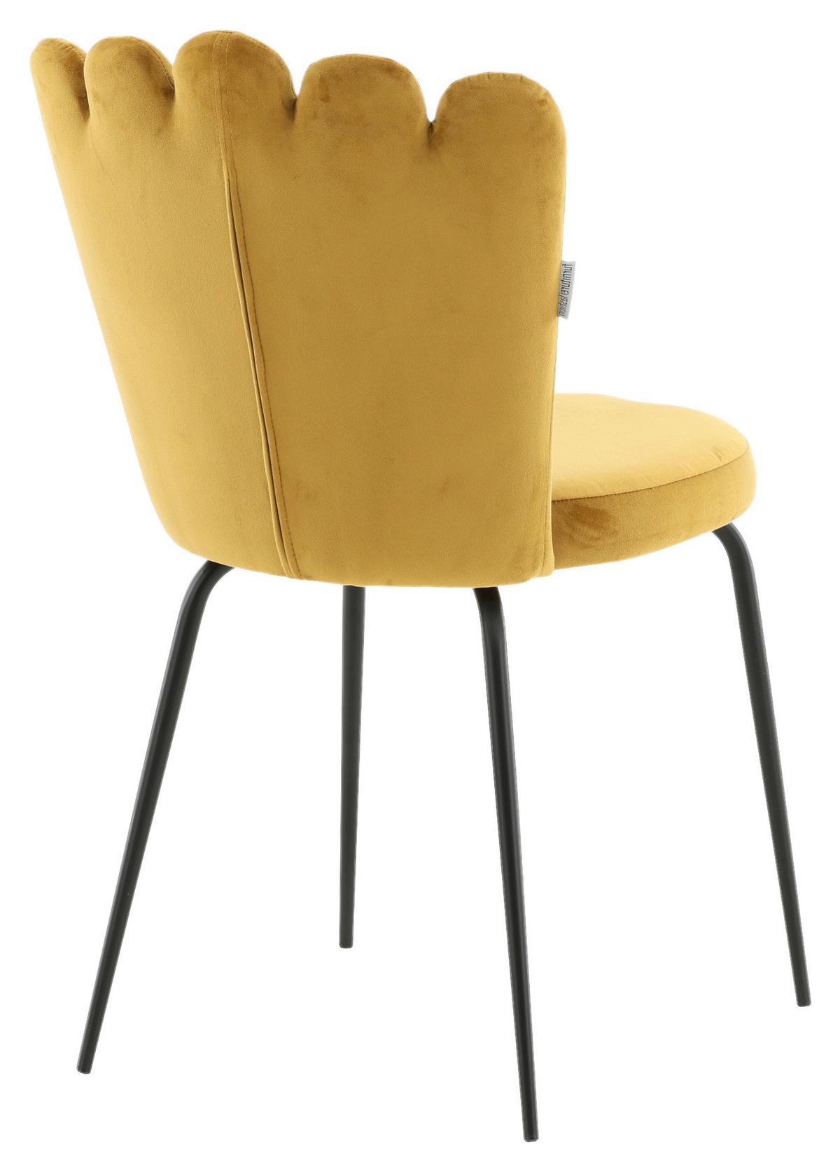Stuhl-Set Limhamn - Gelb/Schwarz, Design, Textil/Metall (44.5/82.5/54cm) - Livetastic