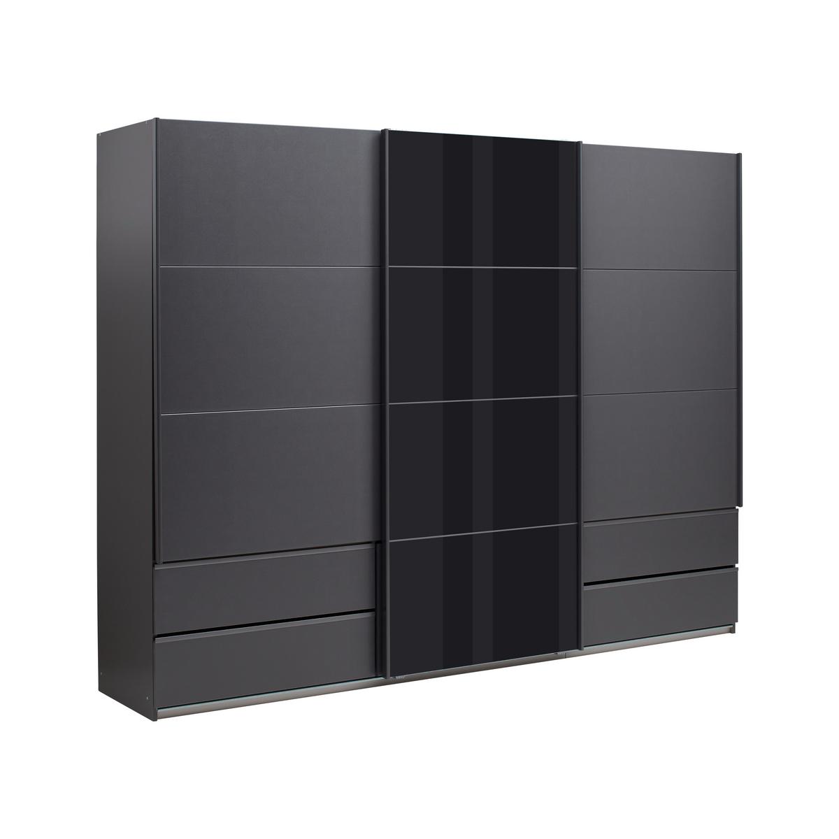 Schwebetürenschrank Karpo - Grau, KONVENTIONELL, Holzwerkstoff (271/210/62cm)