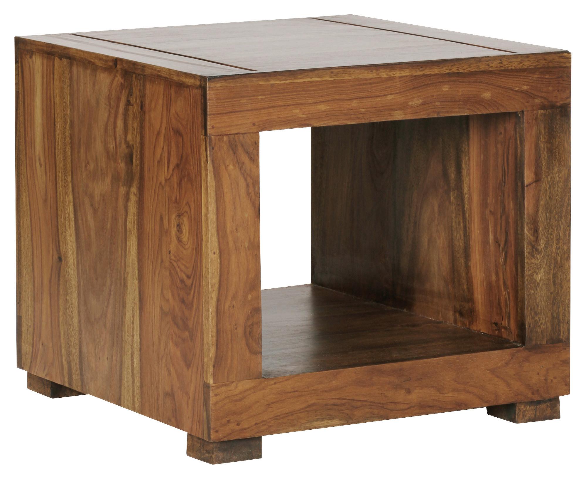 Konferenčný stolík Mumbai masív - farba indického palisandra, Design, drevo (50/50/45cm) - MID.YOU