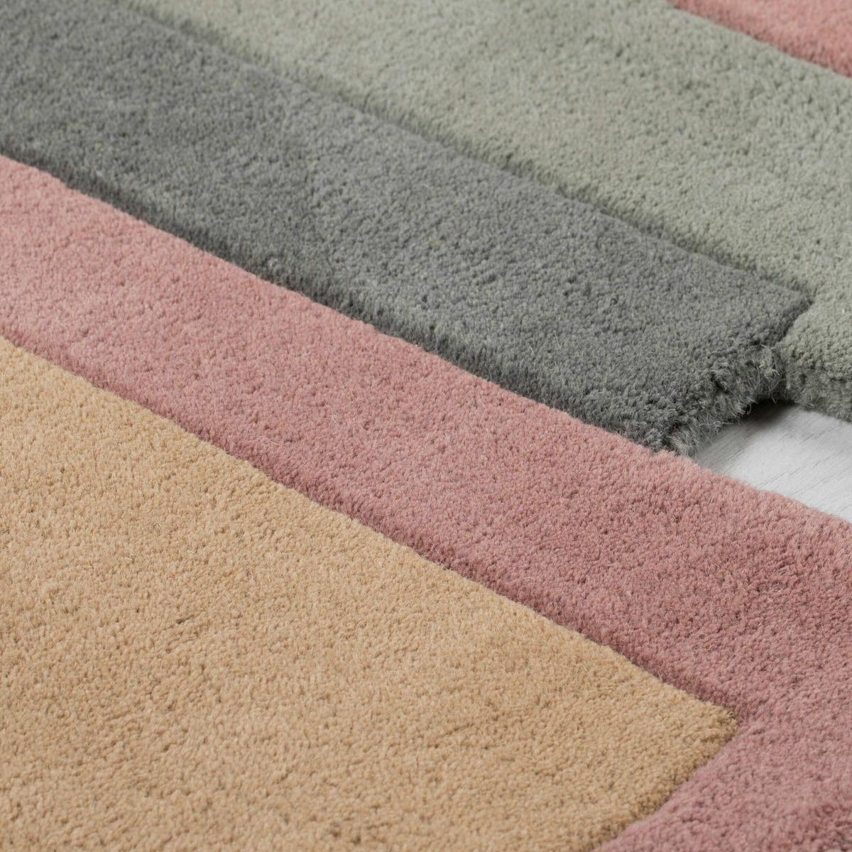 Wollteppich Naturfarben/ Rosa/ Pink 230x60 cm - Pink/Naturfarben, Basics, Textil (230/60cm)