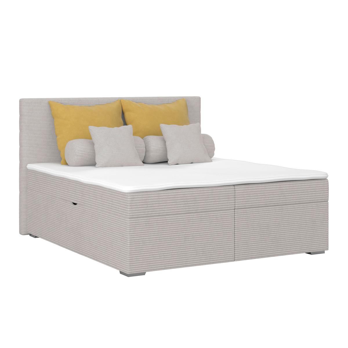 Kárpitozott Ágy Adria 160/200cm - szürkésbézs, Konventionell, textil/fa (160/200cm)