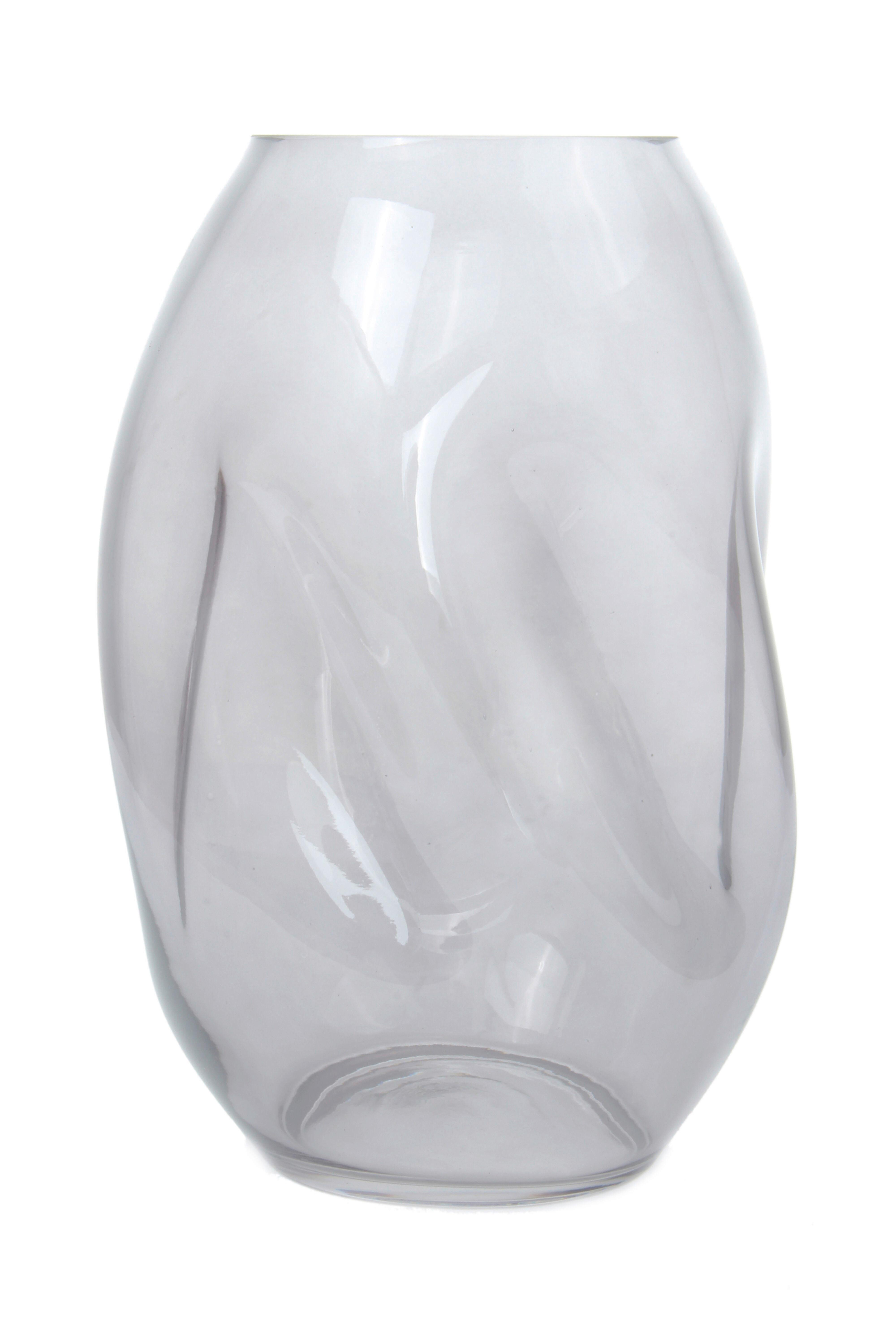 Vase Sidney Zylindrisch Glas Grau H: 25 Cm - Grau, Design, Glas (15/25/15cm) - Kayoom