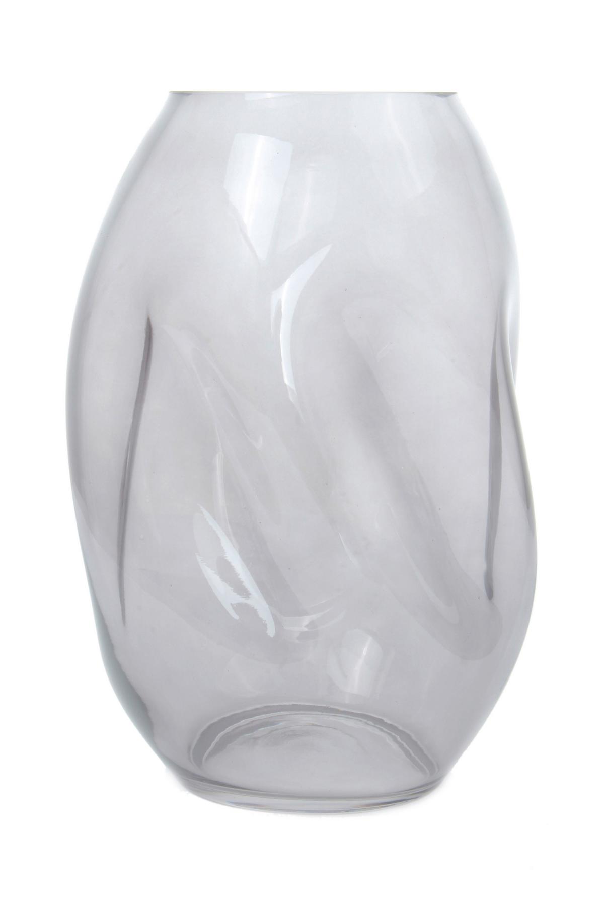 Vase Sidney Zylindrisch Glas Grau H: 25 Cm - Grau, Design, Glas (15/25/15cm) - Kayoom