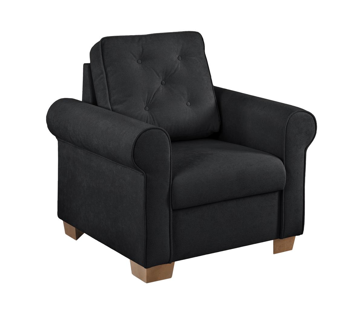 Sessel Arles, Anthrazit 75 B: 93 Cm - Anthrazit/Buchefarben, Design, Textil (93/89/82cm) - MID.YOU