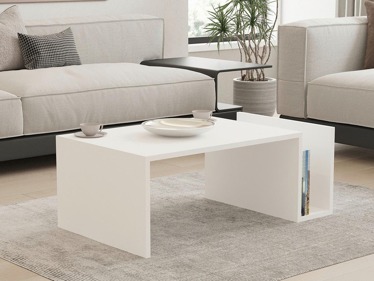 COUCHTISCH Weiß B: 86,8cm - Weiß, MODERN, Holzwerkstoff (86,8/32,4/50cm)