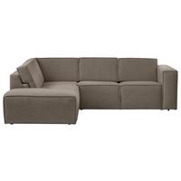 Ecksofa Dice Taupe/Grau 220x275 cm - Taupe/Schwarz, MODERN, Textil (220/275cm) - Trendmanufaktur