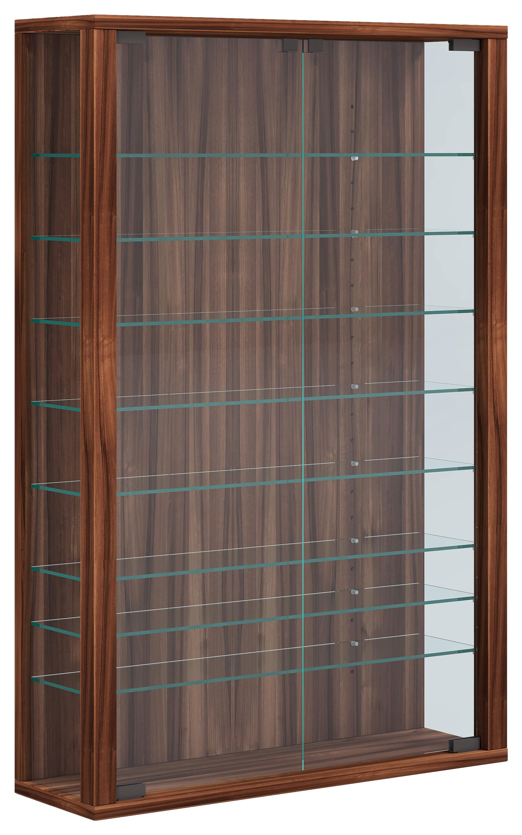 Vitrine Vitrosa Nussbaumfarben Dekor B: 59 cm - Nussbaumfarben/Schwarz, Design, Glas/Holzwerkstoff (59/91/18cm) - MID.YOU