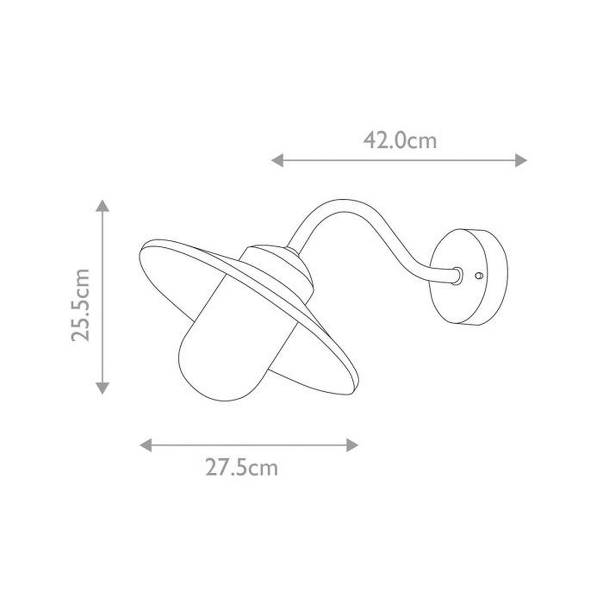 AUSSENWANDLEUCHTE KLAMPENBORG-PIR-BK - Schwarz, Design, Glas/Metall (42/27.5/25.5cm) - Elstead Lighting