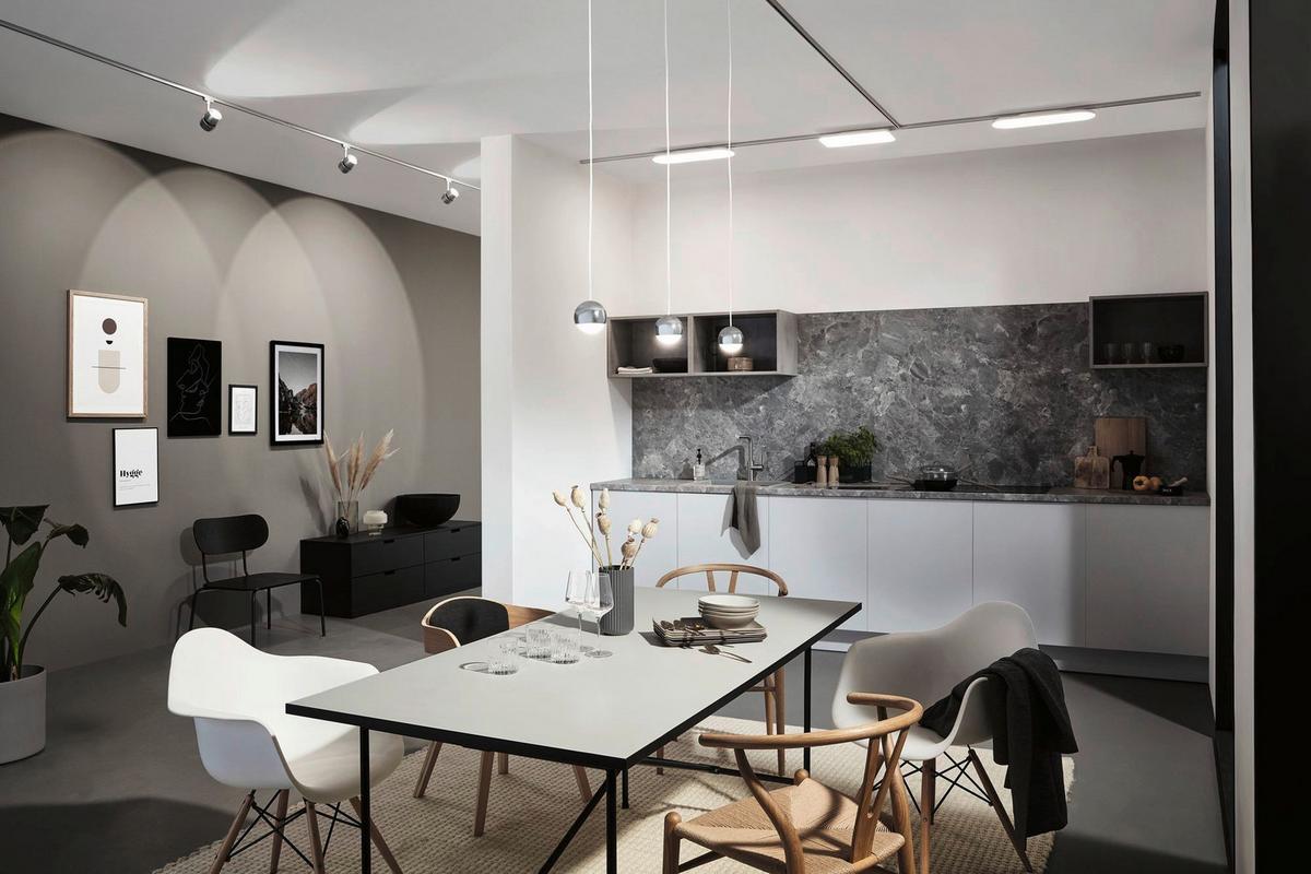 Schienensystem Urail Hängeleuchte 95457 Kugelform - Chromfarben, Design, Metall (8,7/130cm) - Paulmann
