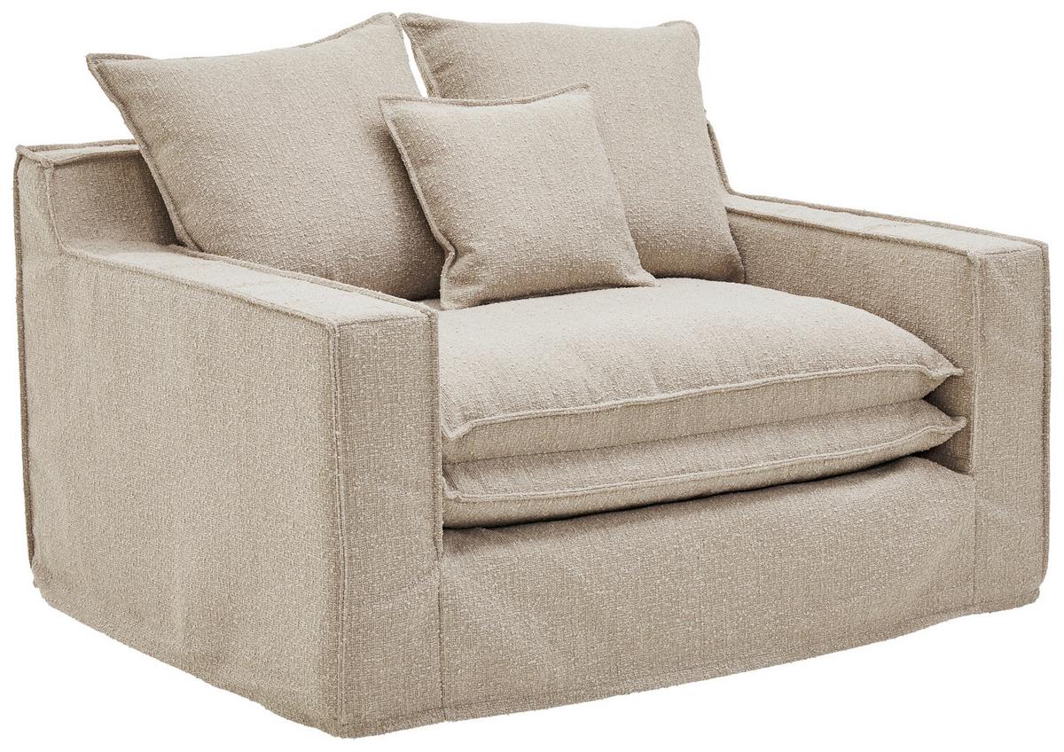 Sessel Aurora - Beige/Schwarz, Trend, Textil (129/92/105cm) - Livetastic