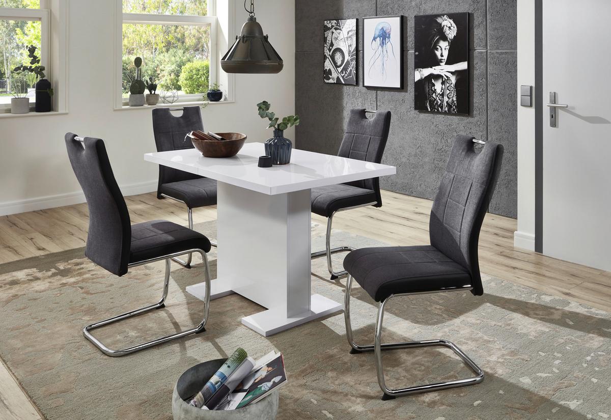 Schwingstuhl Alina S Anthrazit Gepolstert 2er-Set - Chromfarben/Anthrazit, MODERN, Textil/Metall (43/98/59cm) - MID.YOU