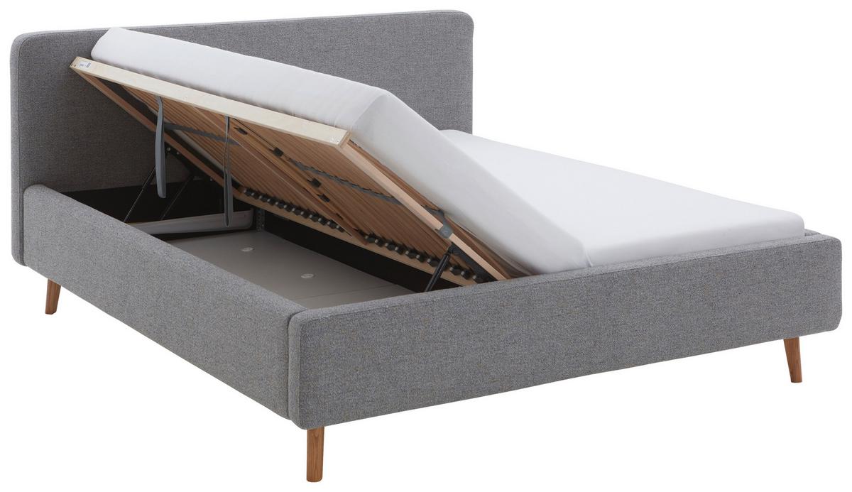 Polsterbett Mattis Herve Grau 160x200cm - Eichefarben/Birkefarben, Design, Holz/Textil (160/200cm) - MID.YOU