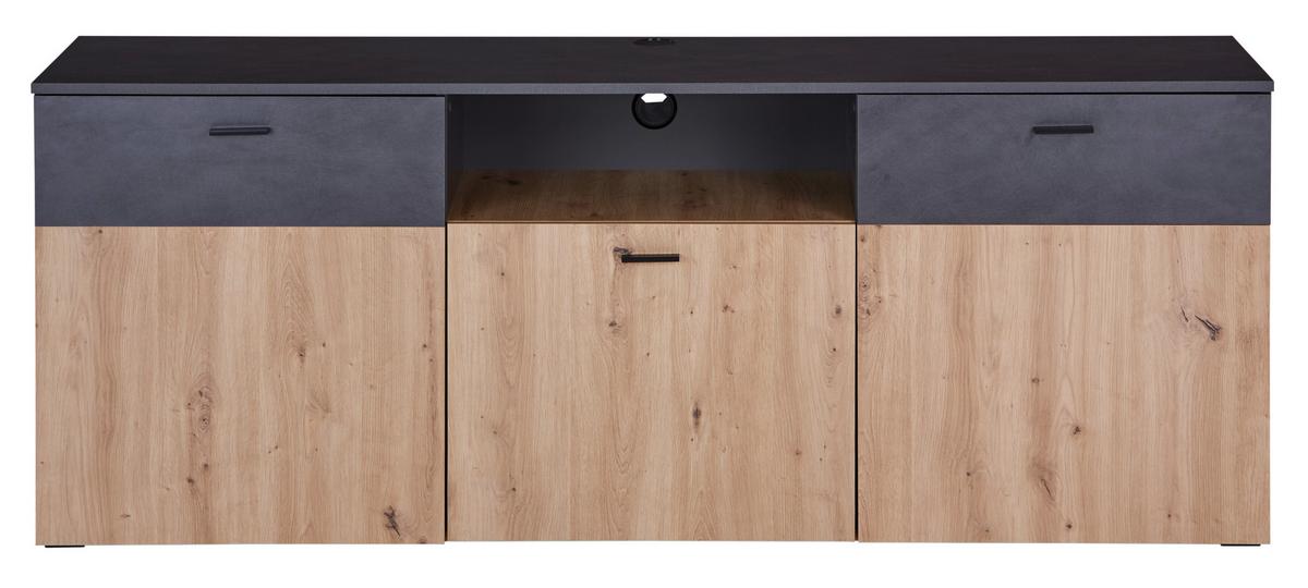 TV-Lowboard Duos B: 180 cm Eiche Artisan - Eiche Artisan, MODERN, Holzwerkstoff (180/70/45cm)