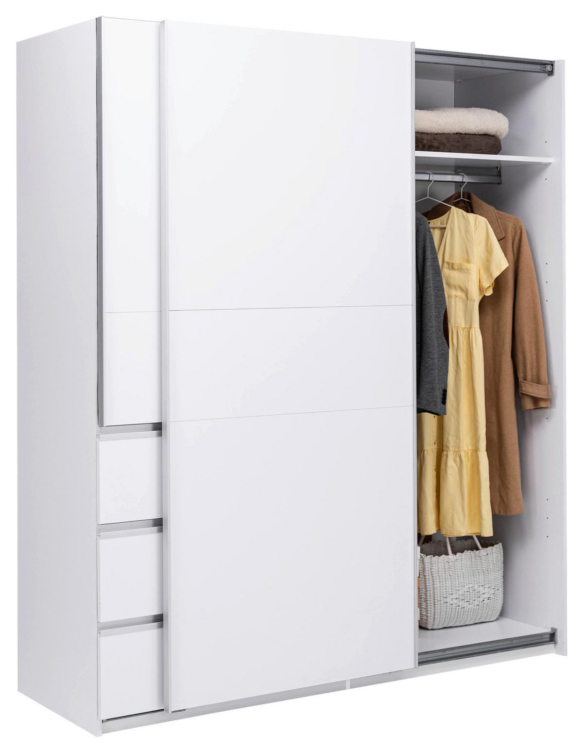 SCHIEBETÜRENSCHRANK Wilma Weiß B: 175cm - Weiß, MODERN, Holzwerkstoff (175/210/61,5cm) - P & B