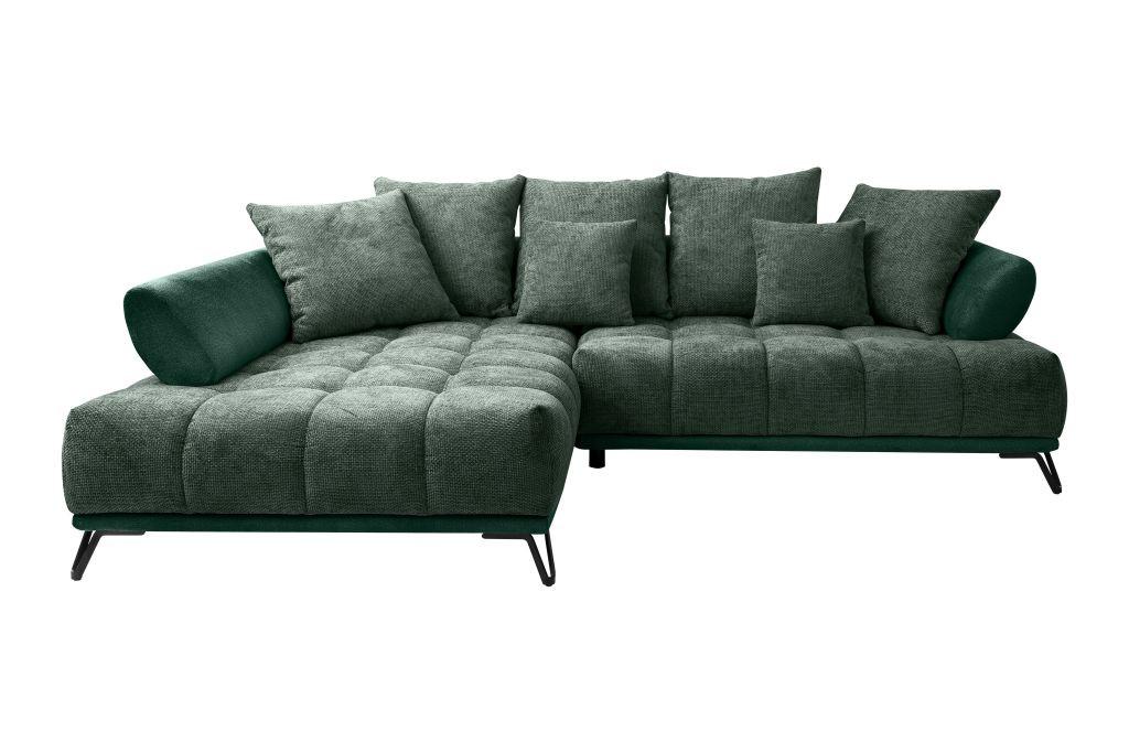 LARGO, levá, tmavě zelená, potřeba šířky dveří 90 cm - černá/tmavě zelená, Moderní, kov/textil (184/262cm)