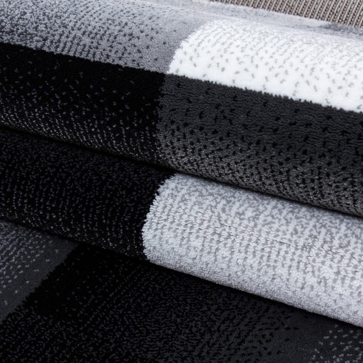 Teppich Läufer Schwarz Miami 80x300 Cm - Schwarz, Trend, Textil (80/300cm)