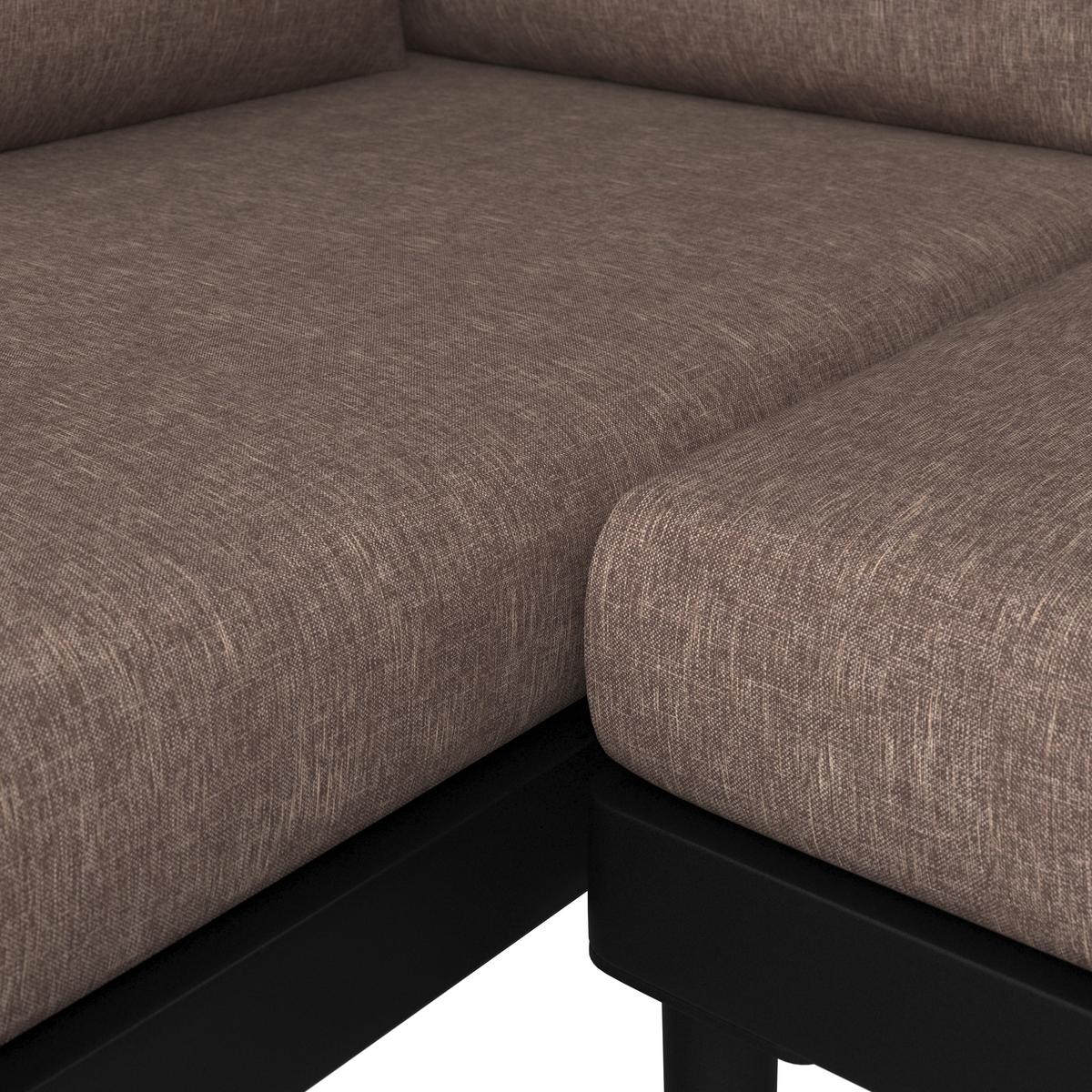 Loungegarnitur 3-Tlg Korsika Holz/Metall/Textil mit Kissen - Anthrazit/Grau, MODERN, Holz/Textil - Beldano
