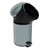 Kosmetikeimer Unis 3l Hellgrau Metall Dxh 17x25 - Hellgrau/Schwarz, Basics, Kunststoff/Metall (17/25cm)