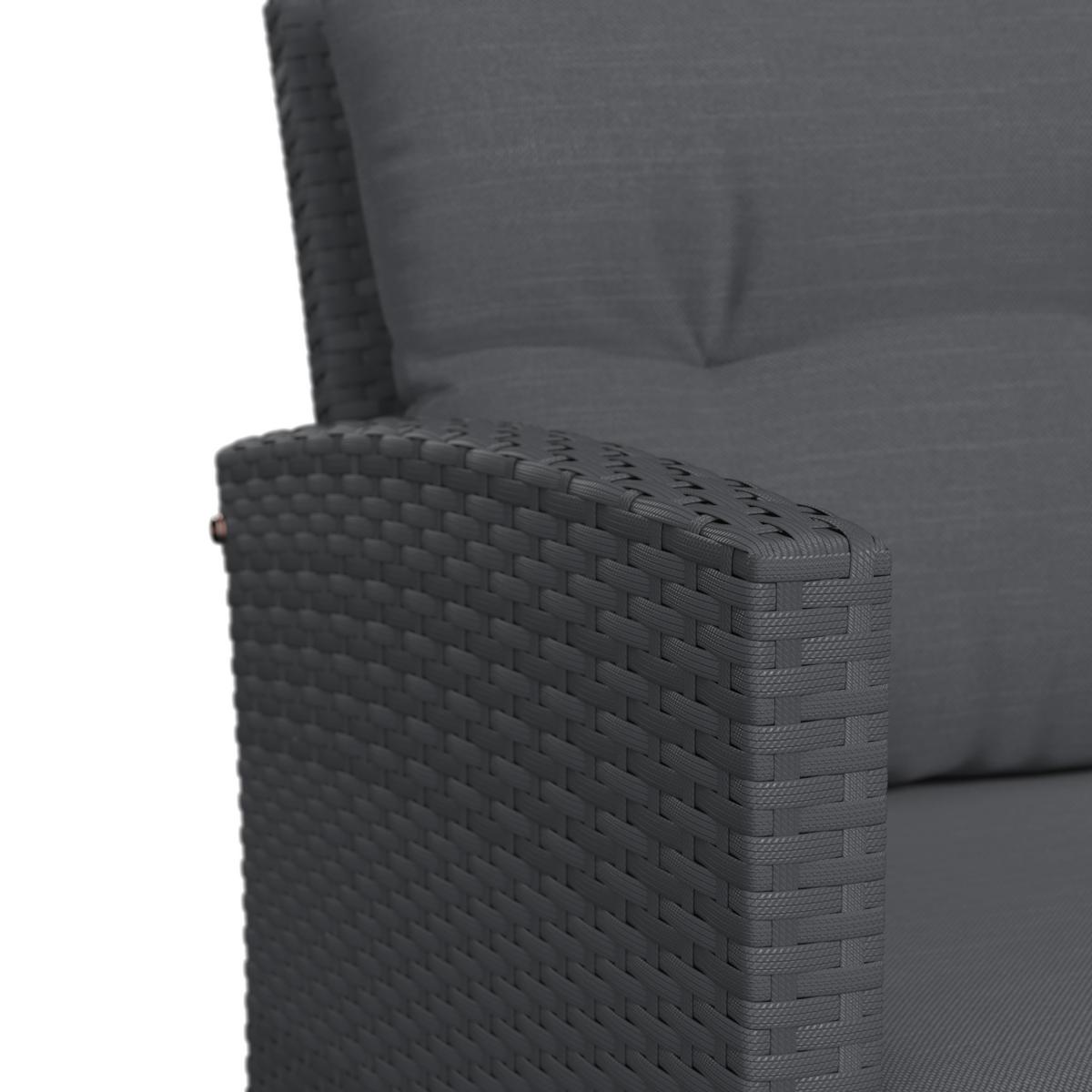 Loungegarnitur Nelson - Schwarz, MODERN, Glas/Kunststoff - Beldano