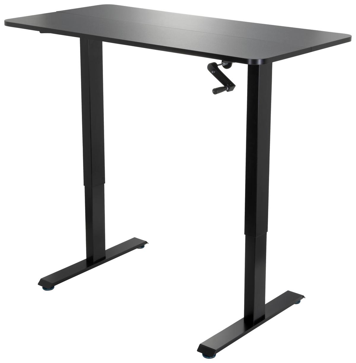 Schreibtisch Stand Cr Schwarz Höhenverstellbar B: 120 Cm - Schwarz, MODERN, Holzwerkstoff/Metall (120/74/60cm) - MID.YOU