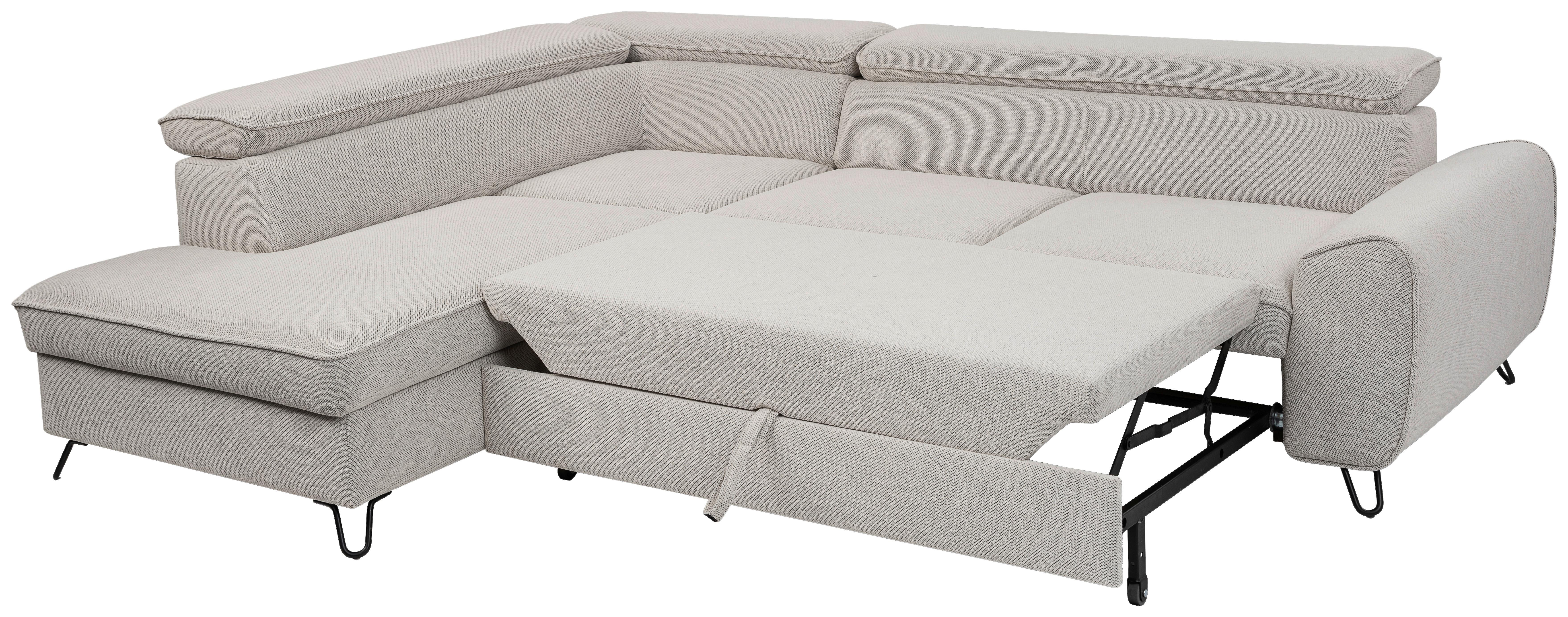 Rohová sedačka IDYLLA, ľavá biela,úl.priestor,lôžko - čierna/biela, Design, kov/textil (200/250cm)