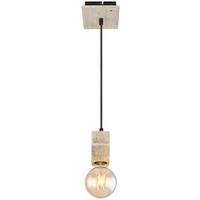 Hängeleuchte Adalie H: 120 Cm 1-Flammig, Industrial-Design - Dunkelbraun/Schwarz, Natur, Holz/Textil (12/12/120cm) - Globo