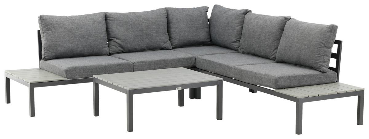 Loungegarnitur Odense - Schwarz, KONVENTIONELL, Metall (133/167cm) - Gardenson
