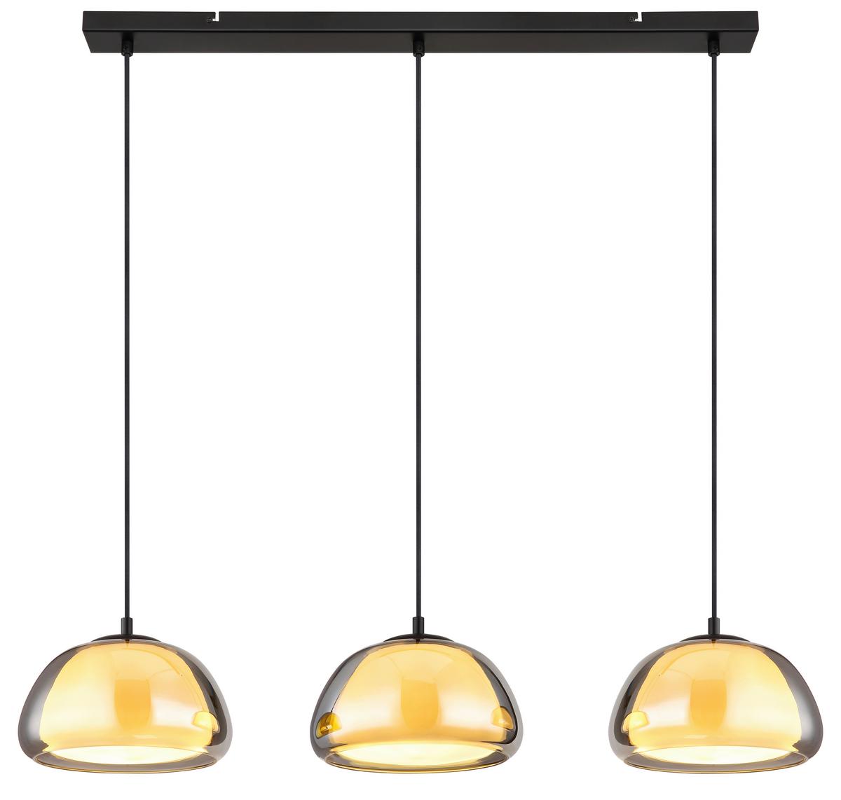 ZÁVĚSNÉ SVÍTIDLO JELLA - černá/světle šedá, Trend, kov/textil (95/25/120cm)