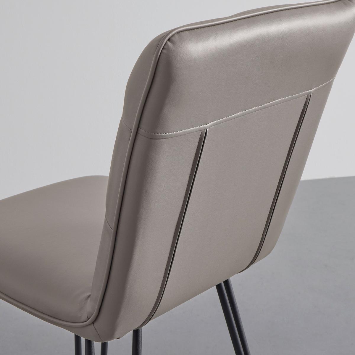 Židle Ivie - šedohnědá koženka - černá/šedohnědá, Moderní, kov/dřevo (43/86/62cm) - Bessagi Home