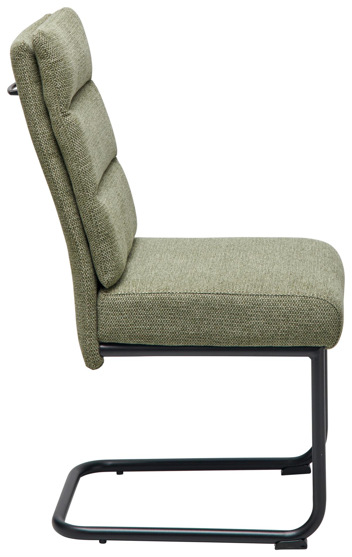Schwingstuhl Hilal - Schwarz/Grün, LIFESTYLE, Holz/Textil (45/94/62cm) - MID.YOU