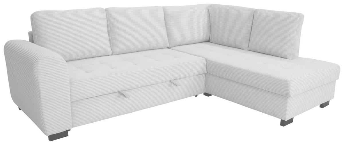 Ecksofa John Silberfarben S: 239x178 cm - Silberfarben/Schwarz, Trend, Textil (239/178cm)