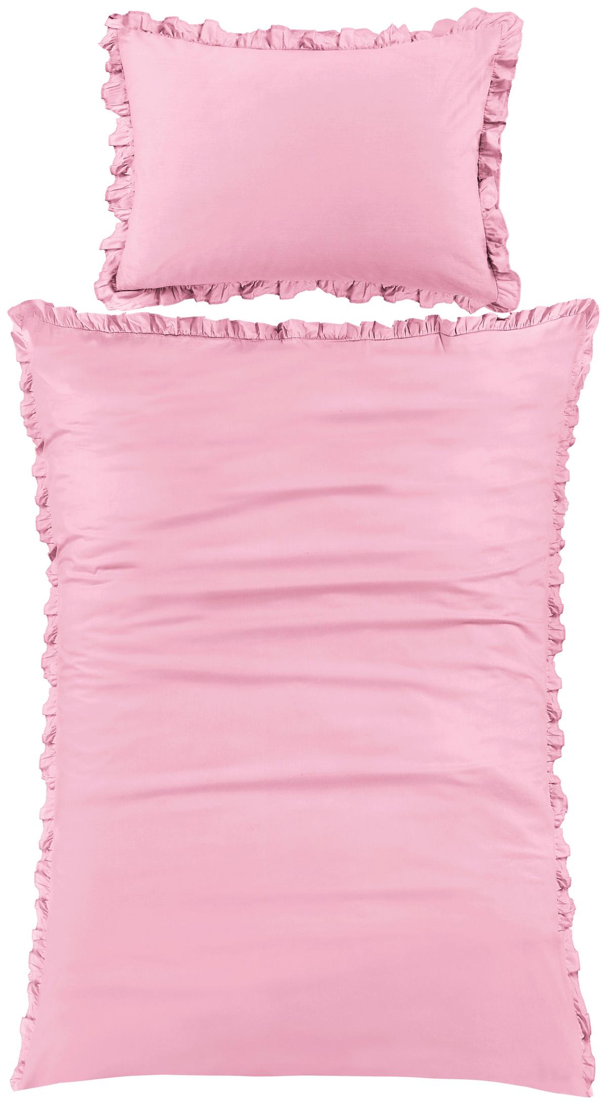 Ágyneműhuzat-garnitúra Nicoletta - fáradt rózsaszín, Romantik / Landhaus, textil - James Wood