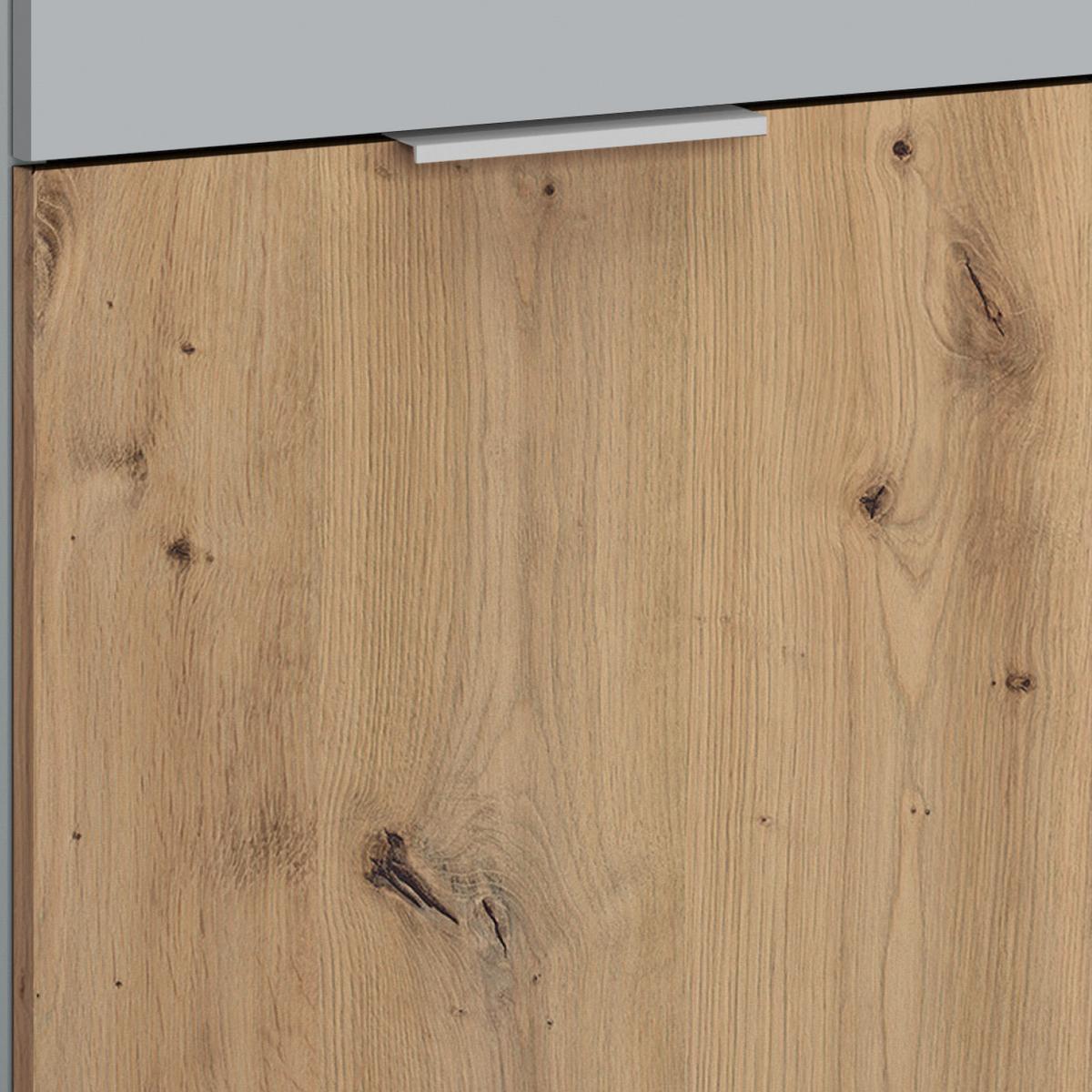 Kommode Modern 93 cm Alabama Extra Hellgrau - Hellgrau/Alufarben, MODERN, Holzwerkstoff (93/81/42cm)