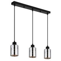 HÄNGELEUCHTE Exkl. 3xE27 40W - Klar/Chromfarben, Basics, Glas/Kunststoff (59/9/120cm) - Globo