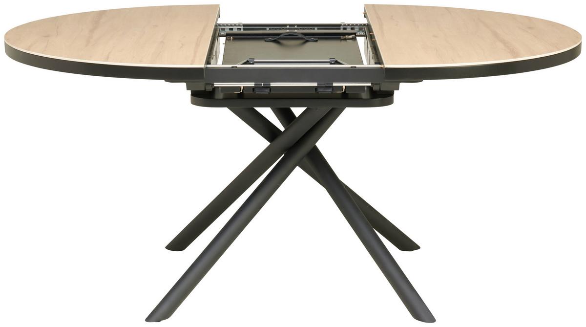 Esstisch Tuana - Bernsteinfarben/Schwarz, LIFESTYLE, Keramik/Holzwerkstoff (120-160/76/120cm) - MID.YOU