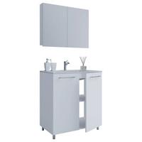 Badezimmer Gilos 3-teilig Weiß B: 60 Cm - Weiß, MODERN, Keramik/Holzwerkstoff (60cm) - MID.YOU